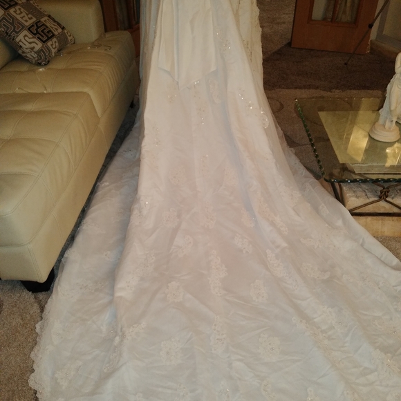 Exquisite Plus Size Bridal Gown With Train Size 5x - Picture 6 of 8